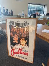 Large framed vintage film poster ' Casablanca' Directed by Micheal Curtiz measures approx 41