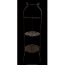 Mahogany inlaid folding cake stand