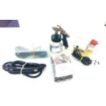 Mini air compressor working order and spray gun and hose