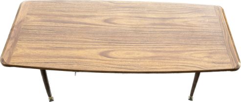 retro teak coffee table measures approximately 16 inches tall 41 inches wide 18 inches depth