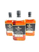 3 Bottles of Canadian club classic small batch whisky, 70cl 40%