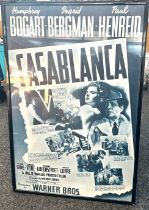 Large framed vintage film poster ' Casablanca' directed by Warner Bros measures approx 41 inches