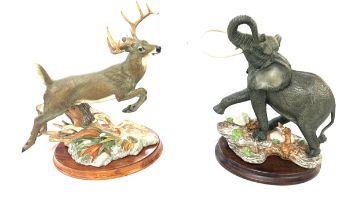 The National Wildlife Federation The Franklin Mint 10 Point Buck 1991 Hand-Painted Fine Porcelain 12