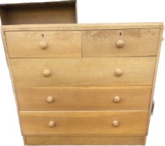 Oak 5 drawer 2 over 3 chest measures approximately 35 inches tall 18 inches depth 32 inches wide