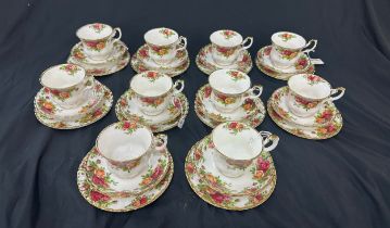 10 Royal Albert old country rose trio sets, all in good overall condition