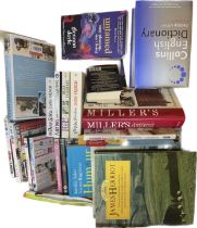 Large selection of books to include Millers etc together with some DVD's