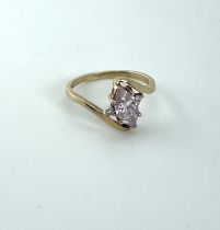 10ct gold diamond and gemset ladies ring, UK size O, approximate weight 2.5g