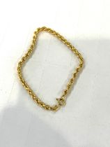 Ladies 9ct gold rope bracelet total weight 3.3 grams length approximately 8 inches long