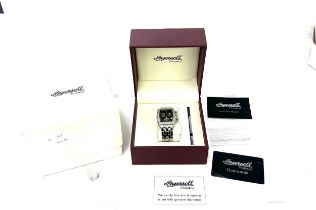 Boxed Gents Ingersoll diamond set wrist watch, with box and certificates ig0033dm, untested