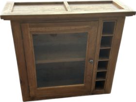 1 door oak wall kitchen unit with wine rack and glass door 35 inches 39 15 inches depth