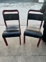 Selection of 6 retro metal stacking chairs