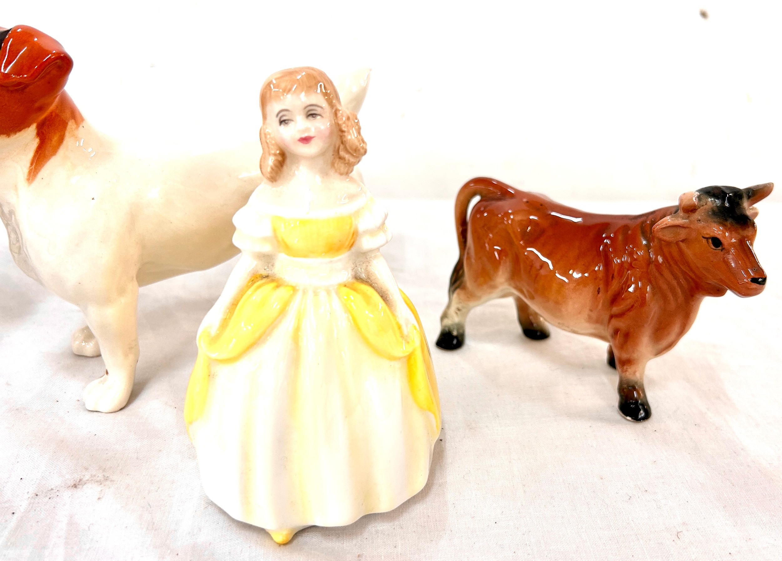 3 Beswick dog ornaments and a small Royal Doulton lady - Image 2 of 4