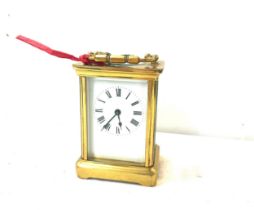 Brass carriage clock with key, untested