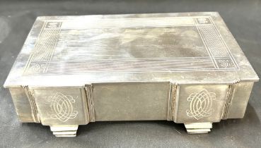 Vintage silver cigarette box, Birmingham silver hallmarks, makers marks D&F.