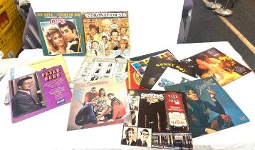 Large selection of records includes shirley basset, grease etc