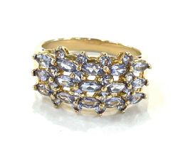 Ladies 9ct gold stone set dress ring, weight 4grams ring size q