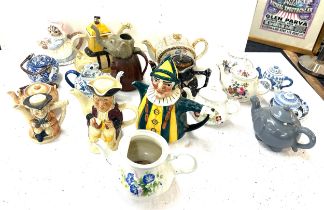 Selection of porcelain teapots, novelty etc