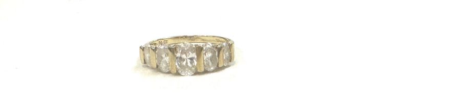 Ladies 14ct gold stone set dress ring, ring size Q weight 3.2
