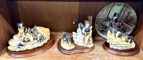 Selection of border fine arts ornaments, together with a collector plate