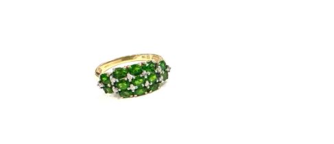 Ladies 9ct gold diamond and stone set dress ring, weight approximately 3.5 grams ring size R