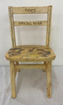 Vintage wooden pams special bear chair