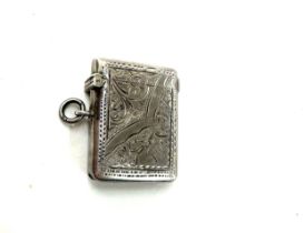 Antique silver vesta case, birmingham silver hallmarks makers marks A.C date letter D