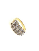 Ladies 9ct gold cluster ring, ring size R weight 5grams