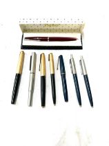 Selection of 8 vintage parker pens