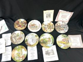 Selection of vintage collectors plates to include Royal Albert Summer, Wedgwood, Royal Doulton Old