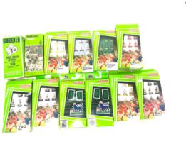 Selection of boxed subbuteo includes subbuteo 792 63000 manchester united, subbuteo 63000 743