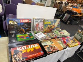 Large selection of assorted games includes world soccer, Helmsman, loose your shirt etc