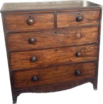 2 over three mahogany chest missing handle measures approximately 42 inches tall 42 inches wide 22