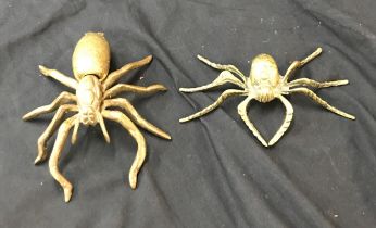 2 Brass spider ornaments