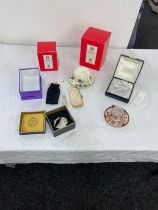 Selection of collectables includes Royal Brierley, fans etc