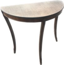 Half moon hall table measures approximately 27 inches tall 29 inches wide 14 inches depth
