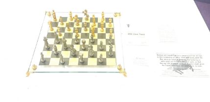 Old court house gold plated complete chess set
