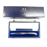 Mappin and Webb sterling silver handled cake knife and silver letter opener