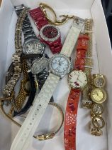 Lare selection of ladies wrist watches includes rotarty, quartz etc