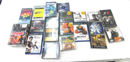 Selection of vintage and later play station games, DS games, DVDs and videos - all in cases to