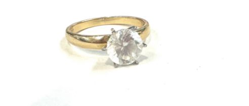 Ladies 14ct gold stone set dress ring, ring size Q weight 3.4