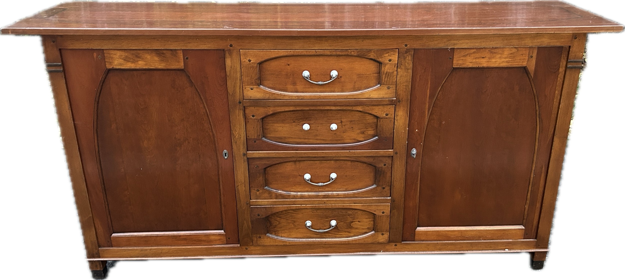 2 door 4 drawer cherry wood sideboard measures approximately 39 inches tall 79 inches wide 20 inches - Image 6 of 6