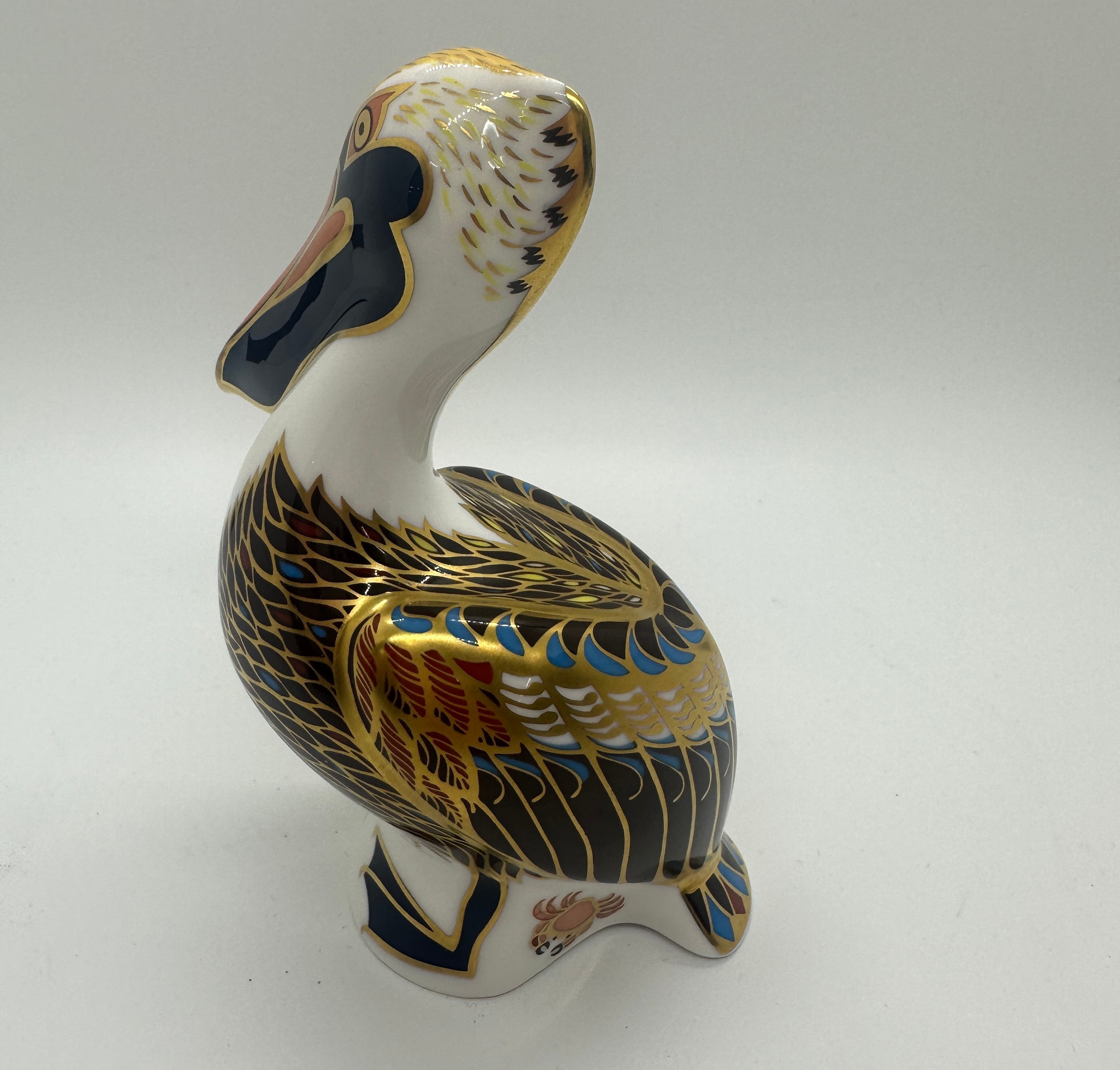 A Royal Crown Derby paperweight, Brown Pelican, 13cm high, gold stopper and red Royal Crown Derby - Image 2 of 4
