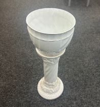 Vintage jardiniere on stand, 31 inches tall