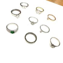 Selection of silver stone set dress rings