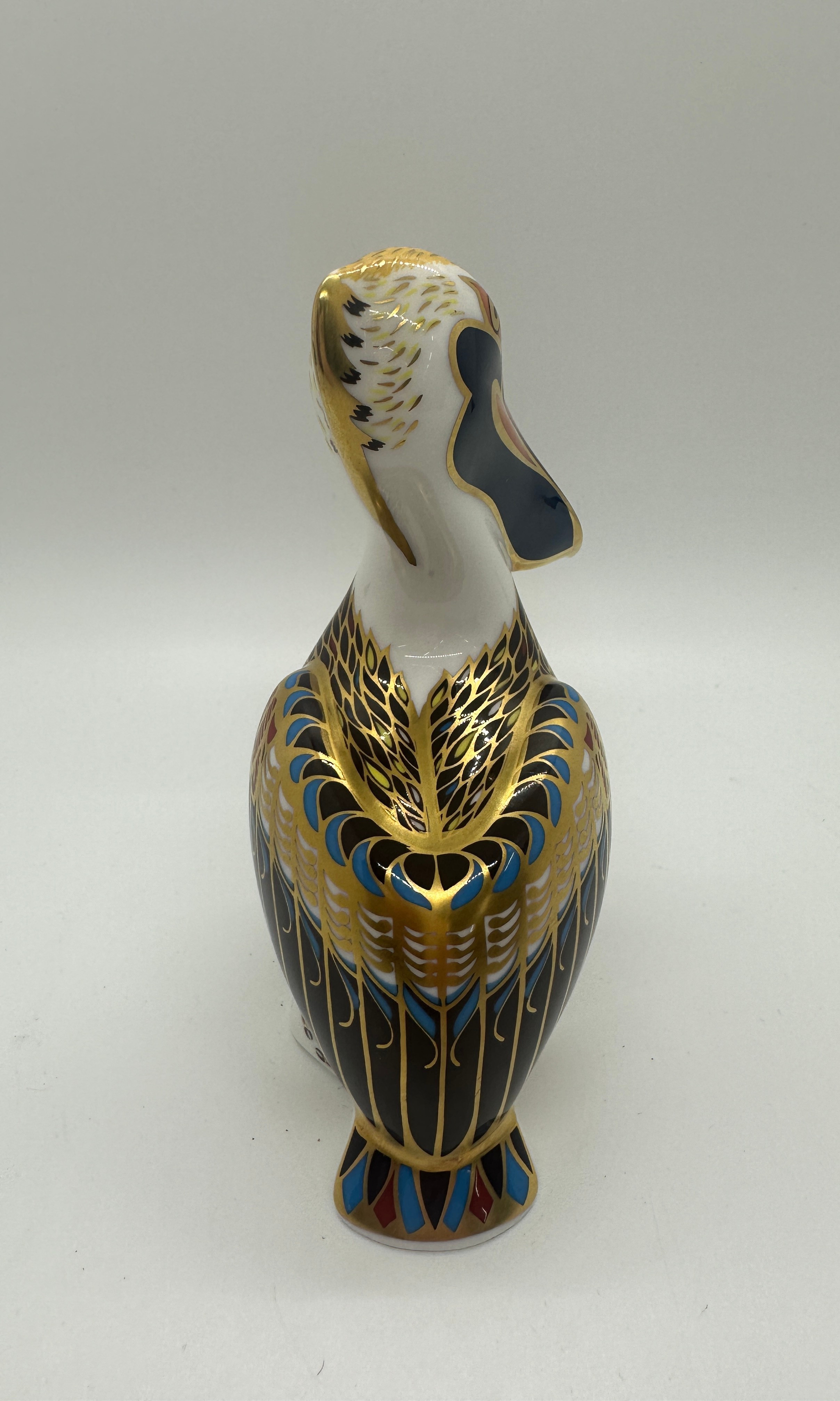 A Royal Crown Derby paperweight, Brown Pelican, 13cm high, gold stopper and red Royal Crown Derby - Image 3 of 4