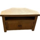 Pine one shelf two door tv unit measures approx 24 inches tall by 39.5 wide by 20 deep