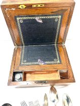 Vintage writing slope with key and contents