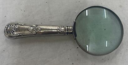 Silver handled magnifying glass makers mark I.E