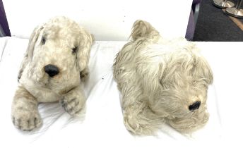 2 Large vintage dog teddies largest measures approximately 26 inches long