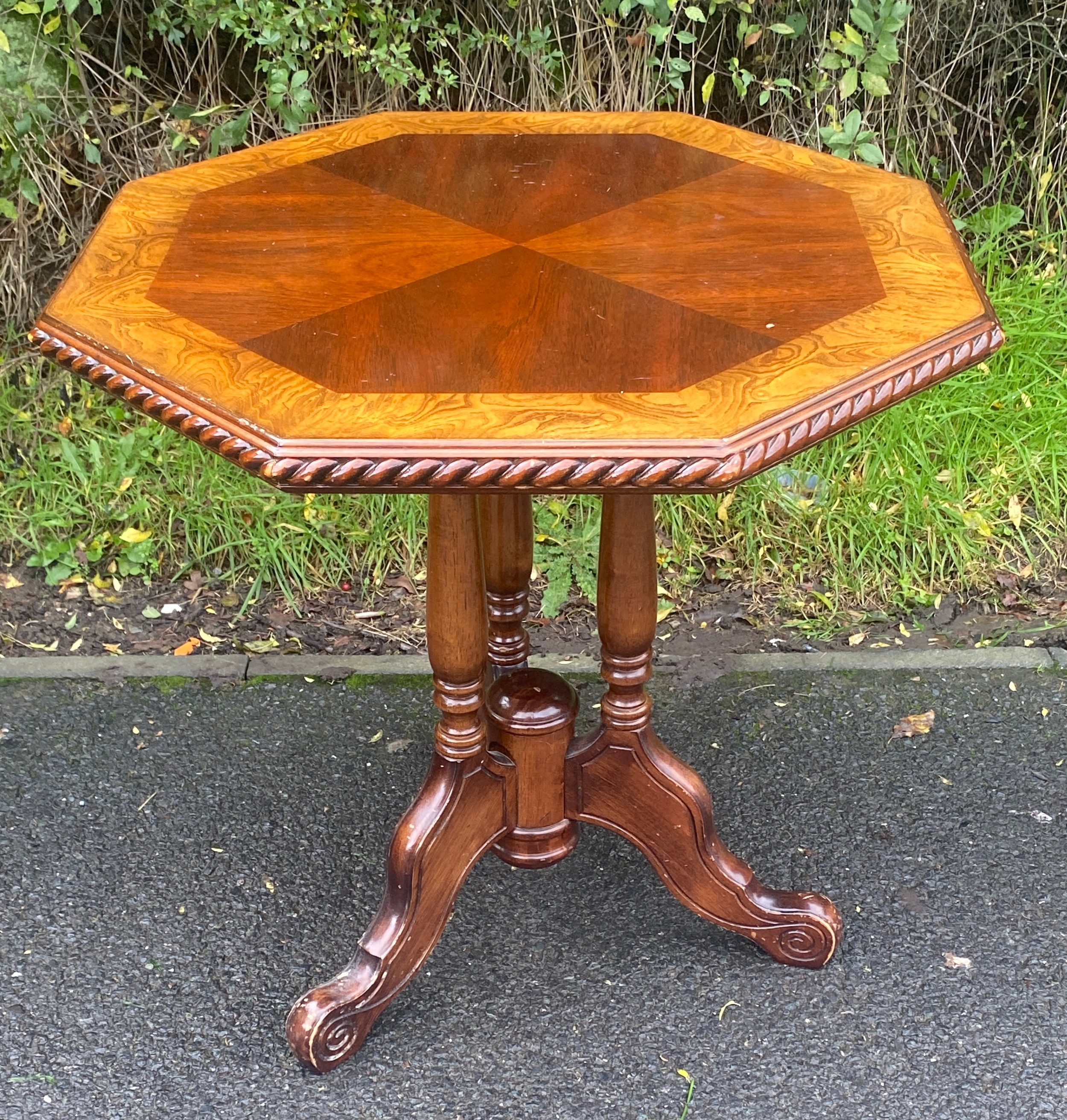 2 Vintage occasional tables, largest measures approximately 26 inches tall 26.5 inches wide - Image 4 of 4